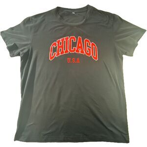 Men’s Black Chicago U.S.A. Size Large Men’s T-shirt